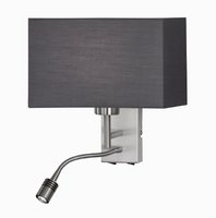 KEMPTEN Honsel - nástenná lampa - šedý textil+kov - LED+E27