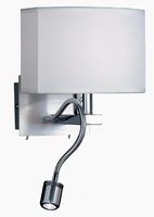 LAON Honsel - nástenná lampa - LED/E14 - textil/chróm/hliník