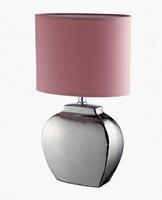 MANI Honsel- stolná lampa- strieborná keramika+ružový textil