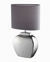 MANI Honsel - stolná lampa - strieborná keramika+šedý textil