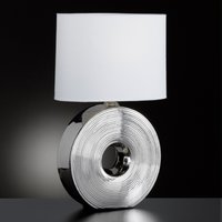 EYE Honsel - stolná lampa- textil+strieborná keramika- 530mm