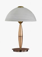 GLORY Honsel - stolná lampa - antická mosadz+sklo - 360mm