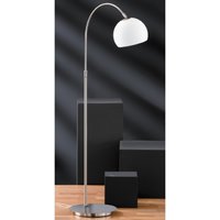 BOW Honsel - lampa stojanová - biele sklo+nikel- 1050-1400mm