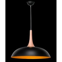 HOOD Honsel- závesná lampa- zlato-čierny kov+drevo - ø 500mm
