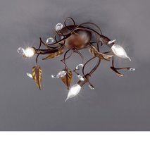CATANIA Honsel - stropnica - hrdzavo-zlatý kov+sklo - 450mm