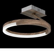 STICK HOLZ Honsel - LED stropnica - kov-dekor dreva- ø 400mm