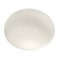 SINUO Redo - stropná lampa - biely kov+sklo - ø 450mm