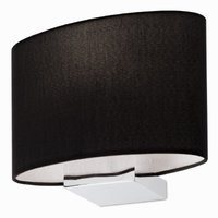 ENJOY Redo - nástenná lampa - kov/chróm + čierny textil