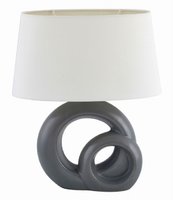 TORY Rabalux - lampa stolná - šedá keramika/biely textil