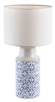 AGNES Rabalux- stolná lampa - biela s modrým dekorom - 460mm