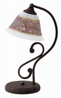 MAGDALENA Rabalux - stolová lampa - sklo s hnedým dekorom