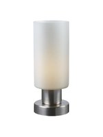 LIKA Redo - stolová lampa - biele sklo+nikel - 200mm
