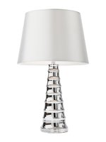 CHANTAL Redo - stolná lampa - biely textil+chróm - 435mm