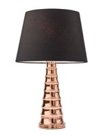CHANTAL Redo - stolná lampa - čierny textil+zlatý kov- 435mm