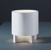 MARTELLO Astro - stolná lampa - biela sadra - ø 180mm