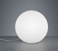MIDAS Trio - stolná lampa - biele sklo+nikel - ø 300mm