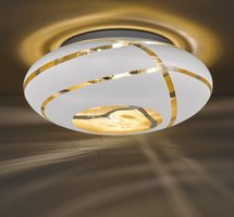 FARO Trio - stropná lampa - bielo-zlaté sklo - ø 500mm