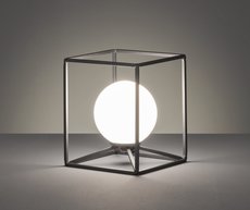 GABBIA Trio - lampa stolová - 175mm - čierny kov/biele sklo