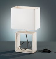 TICK Trio - stolové svietidlo - biele drevo+textil - 340mm