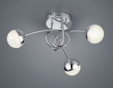 CHRIS Trio - stropná LED lampa - praskané sklo+kov - 440mm