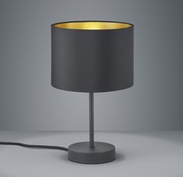 HOSTEL Trio - lampa stolná - zlato-čierny textil/kov - 330mm