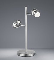 SHARK Trio - stolová LED lampa - kov/nikel/akryl - 400mm