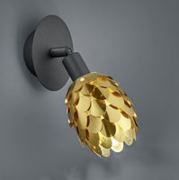 CHOKE Trio - lampa bodová nástenná - zlatý plast+čierny kov 