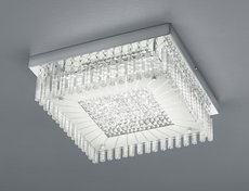 TOPAS Trio - stropná LED lampa - 360x360mm - chróm/akryl