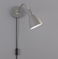 LOLLAND Honsel - nástenná lampa - šedý kov+matný nikel