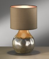 BOLLO Honsel - lampa na stôl - hnedá keramika+textil - 460mm