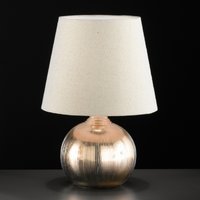 ELY Honsel - lampa stolná - zlatá keramika/béžový textil 