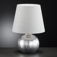 ELY Honsel - lampa stolná - strieborná keramika/šedý textil 