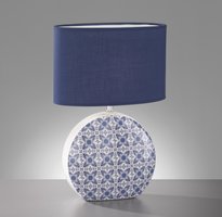 ÖLAND Honsel - stolná lampa - modrá keramika/textil - 440mm