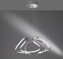 SCROLL Honsel - závesná LED lampa - nikel/sklo - ø 600mm