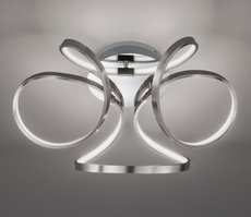 SCROLL Honsel - stropná LED lampa - nikel/sklo - ø 500mm