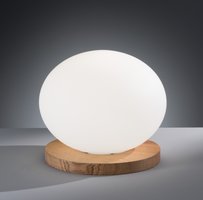 CHOLET Honsel - stolná lampa - dubové drevo+sklo - ø 300mm