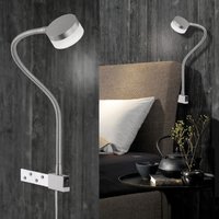 LUG Honsel - nástenné LED svetlo za posteľ/gauč - kov/nikel