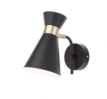 NOAK Redo - lampa nástenná - čierno-mosadzný kov - 187mm