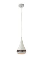WEBBY Redo - závesná lampa - biely kov/hnedý textil- ø 160mm