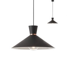 KIMONO Redo - závesná lampa - čierno-medený kov - ø 395mm