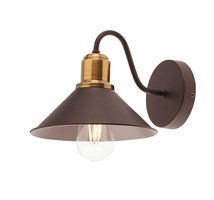 VERNER Redo - nástenná lampa - hnedý kov+staromosadz