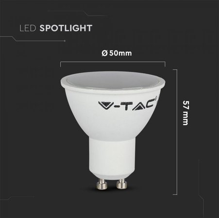 Led žiarovka spotlight, 5w, gu10, smd, white plastic, 6000k cool white, 110 ° - 1685-d_272