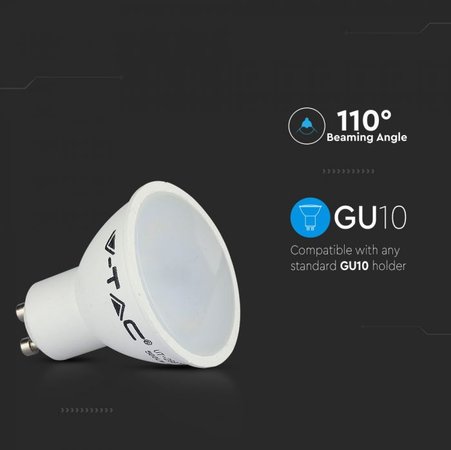 Led žiarovka spotlight, 5w, gu10, smd, white plastic, 6000k cool white, 110 ° - 1685-i2_273