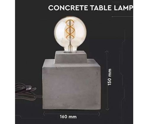 Stolná lampa e27 betón ф160 - vtac-3851-v-tac-vt-7160-designer-concrete-square-table-lamp-e27-holder-sku-3851-2aa