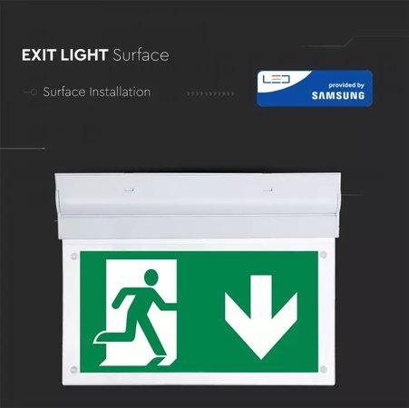 2w led wall surface emergency exit light samsung chip 6000k - 836-i1_0_jpg