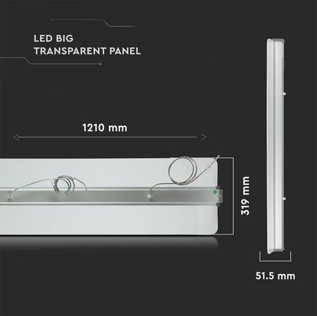 Led lineárne priehladné svietidlo led panel 40w led 1200 x 300 mm 4000k - 6458-d_309