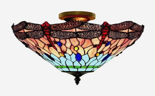 Dragonfly - svietidlo stropné - vitráž 