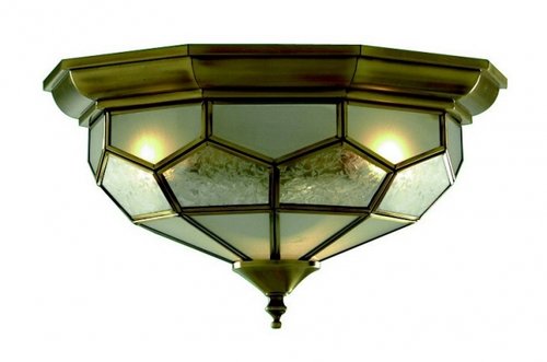 Flush - svietidlo stropné - antický bronz/sklo