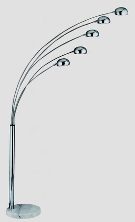 GIRAFFE - stojanová lampa z chrómu a mramoru - 5 x 40W