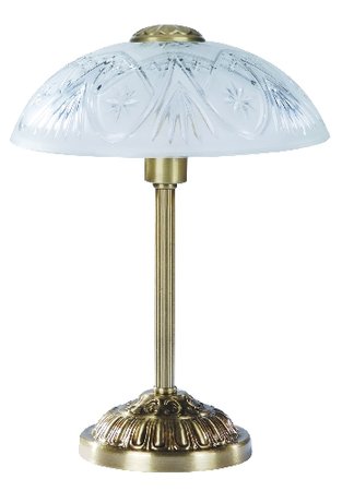 Annabella - rustikálna lampa stolová - biele sklo so vzorom